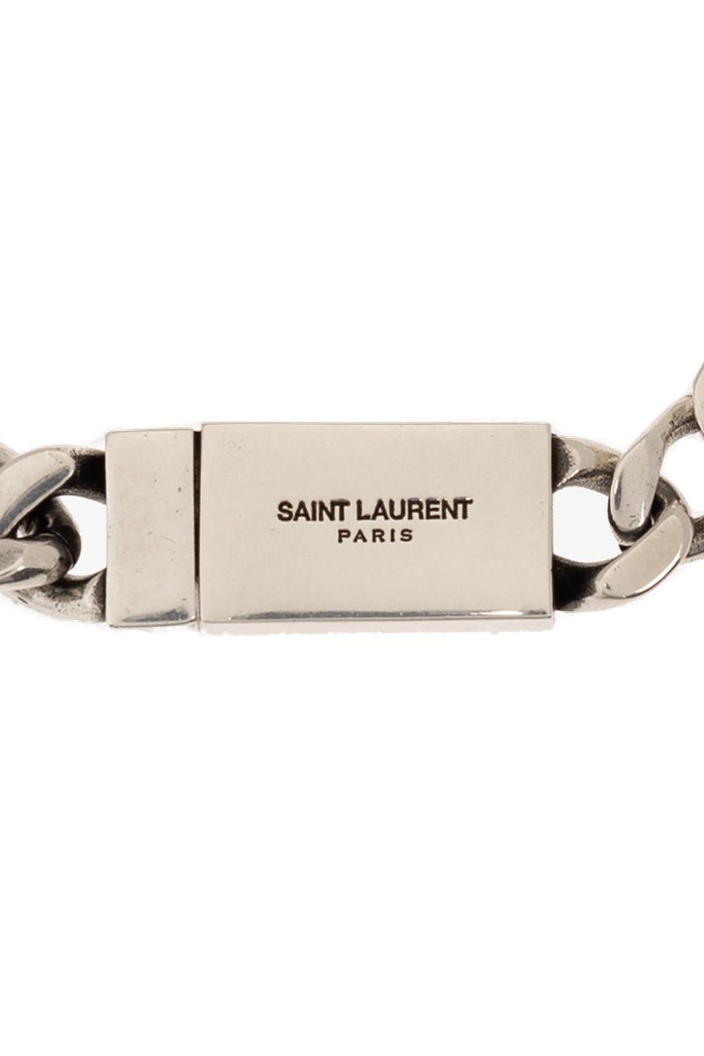 Saint Laurent Logo Engraved Chained Bracelet