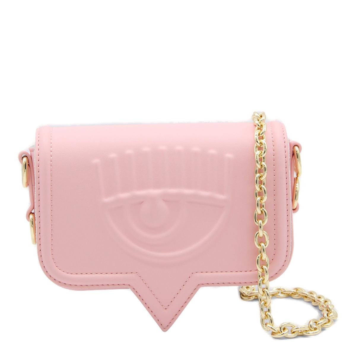 Chiara Ferragni Logo Patch Chain-Linked Shoulder Bag