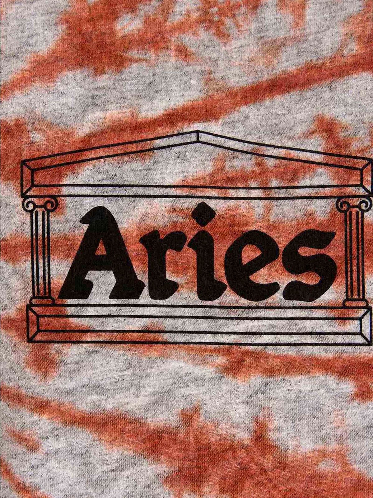Aries Tie-Dye Logo Print Crewneck T-Shirt