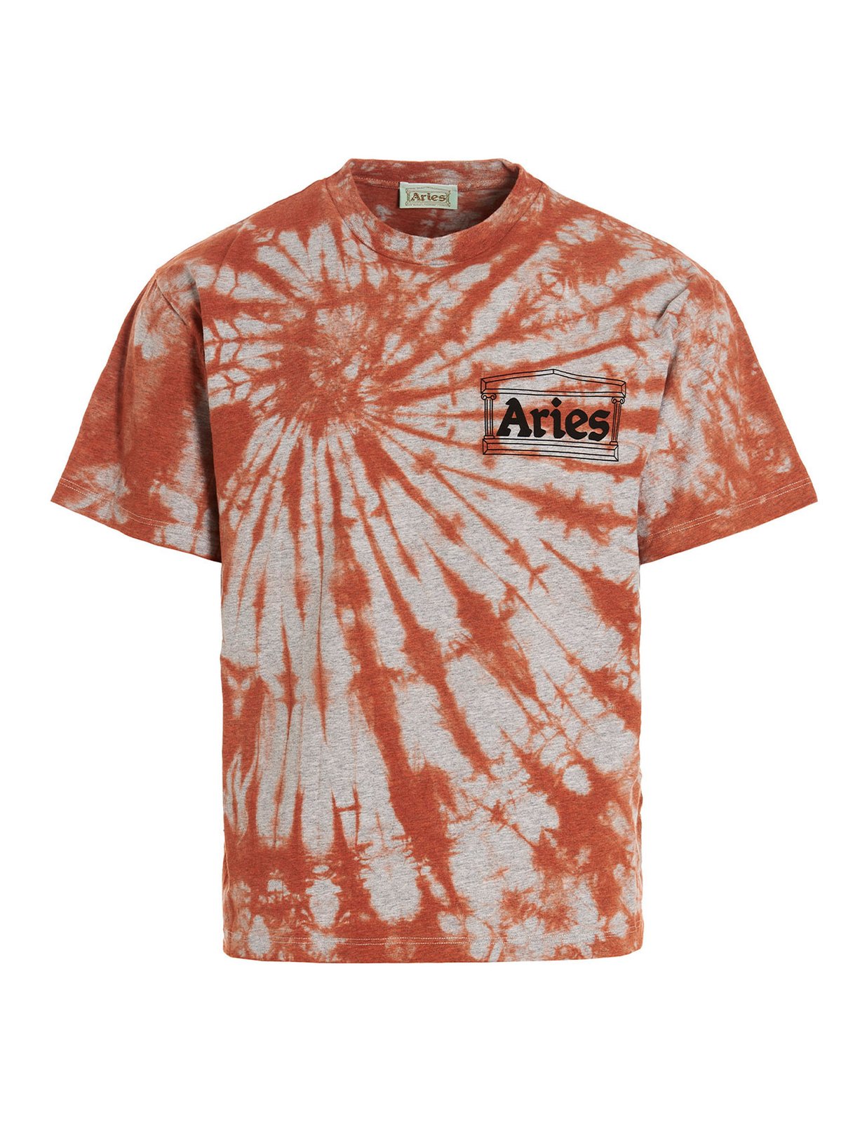 Aries Tie-Dye Logo Print Crewneck T-Shirt