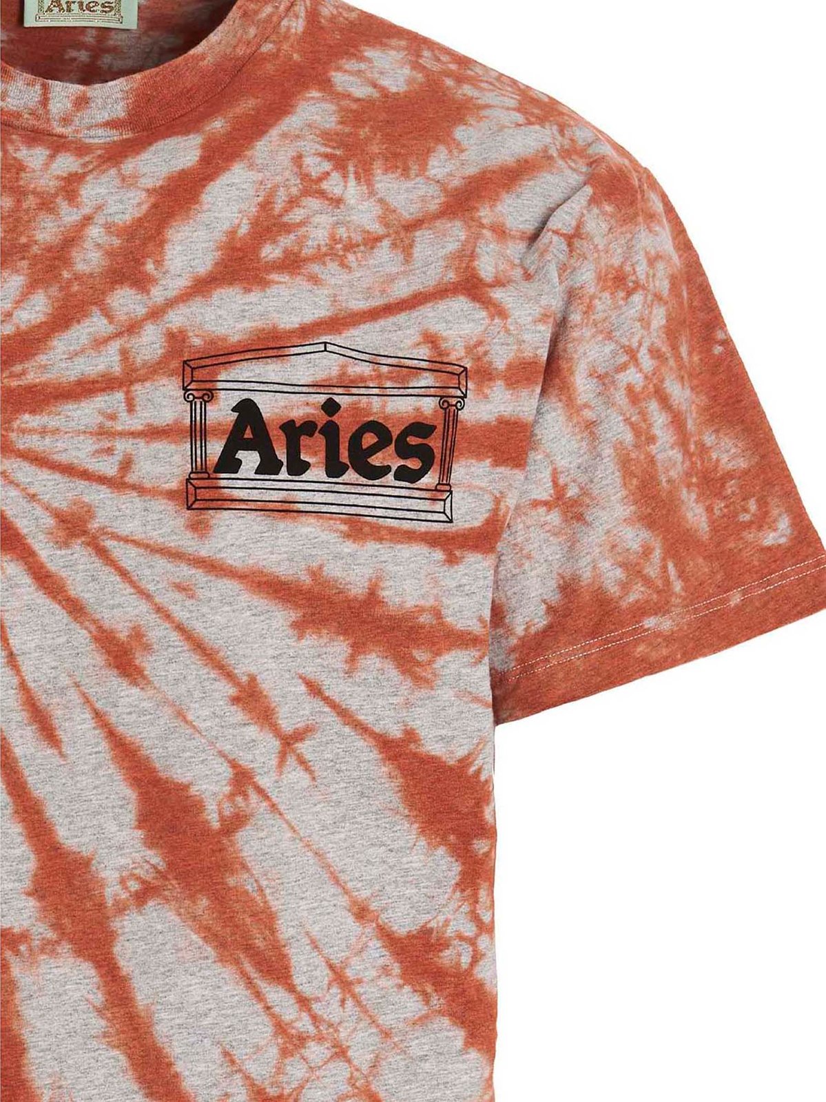 Aries Tie-Dye Logo Print Crewneck T-Shirt