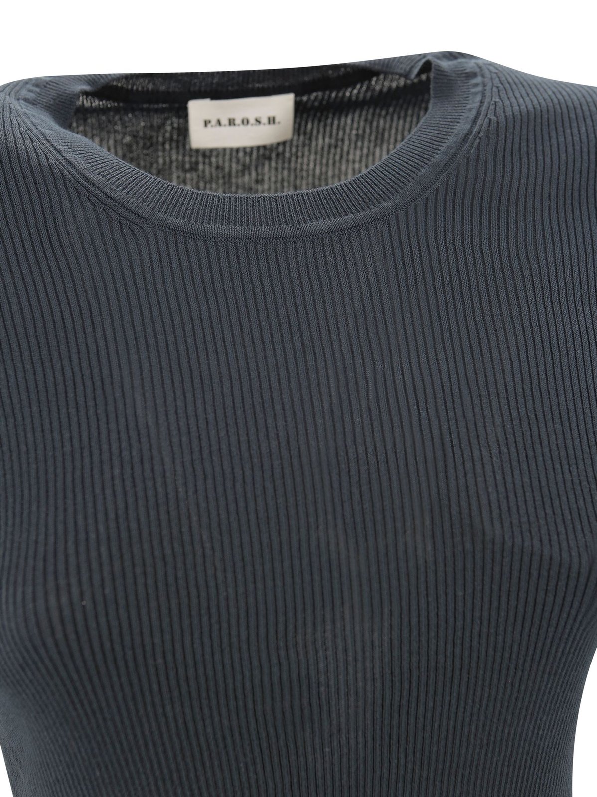 P.A.R.O.S.H. Short-Sleeved Crewneck Knitted Top