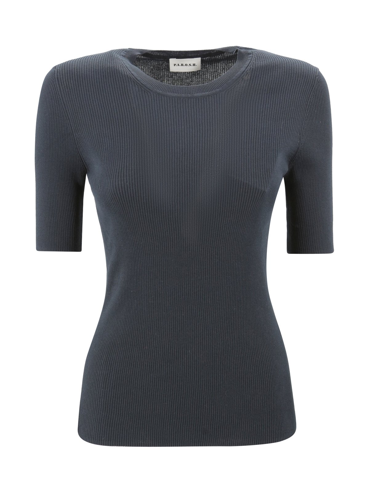 P.A.R.O.S.H. Short-Sleeved Crewneck Knitted Top