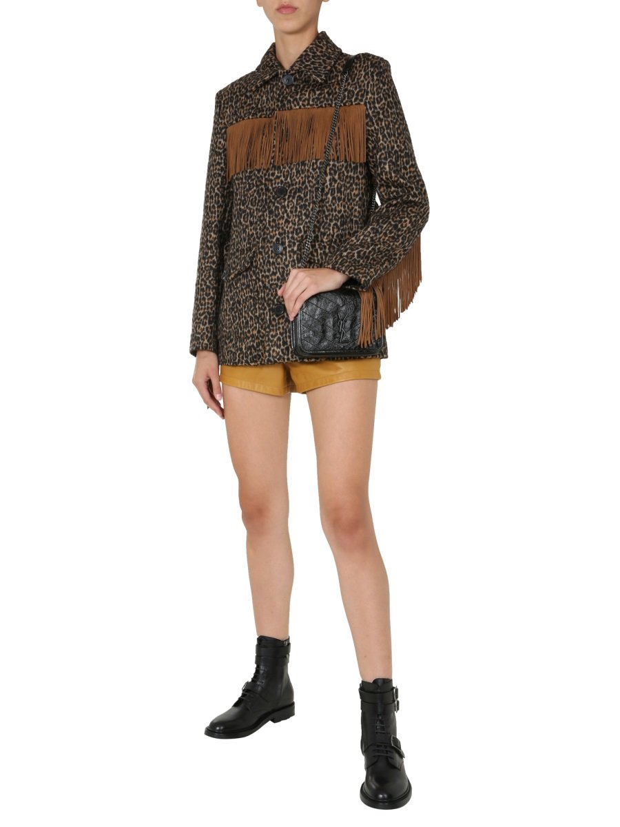Saint Laurent High-Waisted Leather Shorts