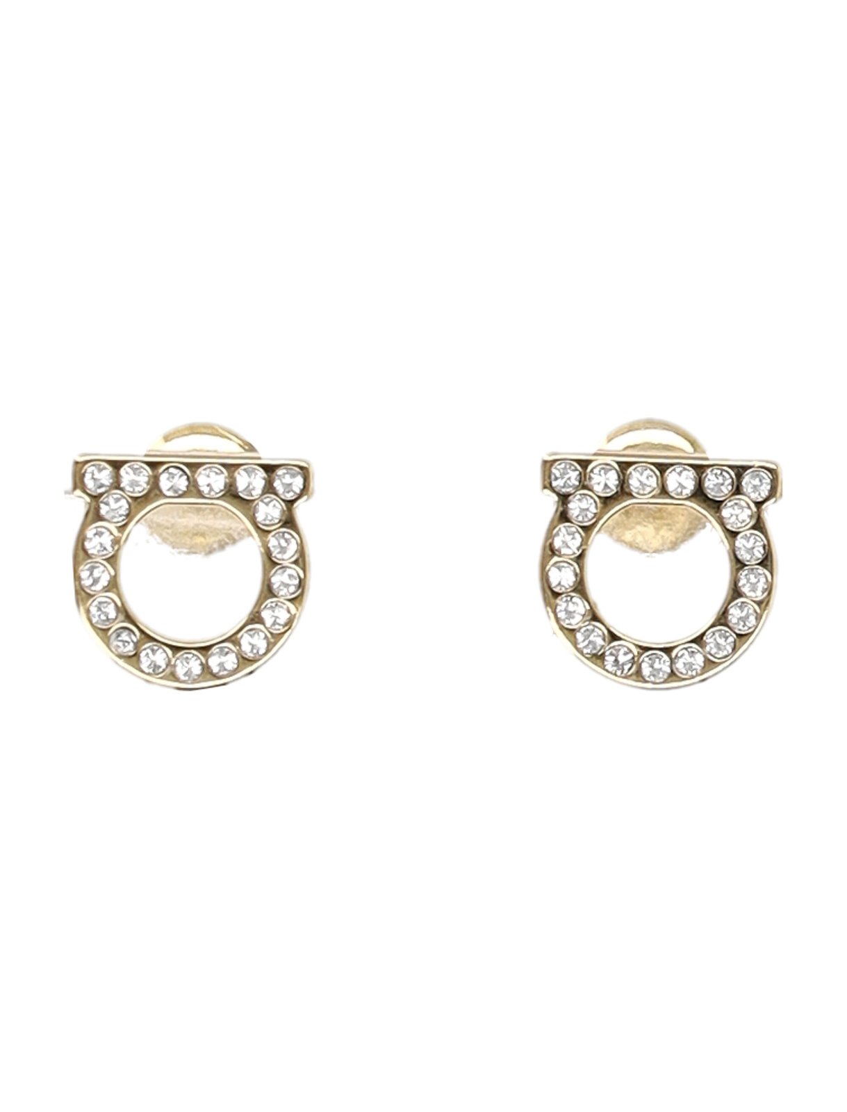 Ferragamo Small Gancio Embellished Earrings 2 Ferragamo Small Gancio Embellished Earrings