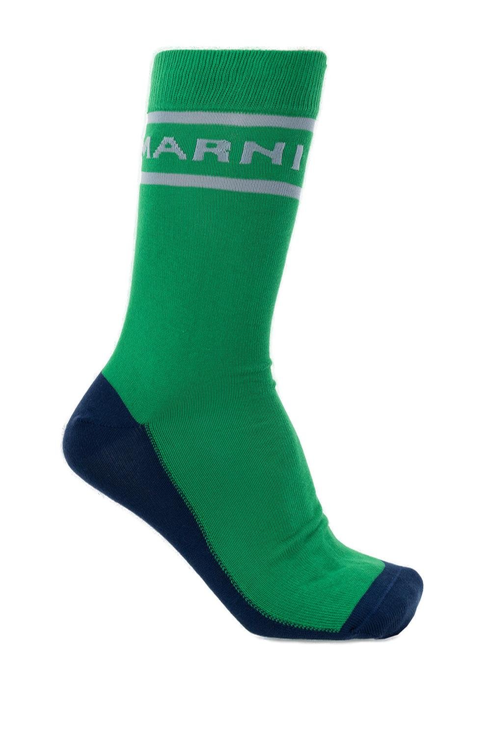 Marni Logo Intarsia Color-Block Socks
