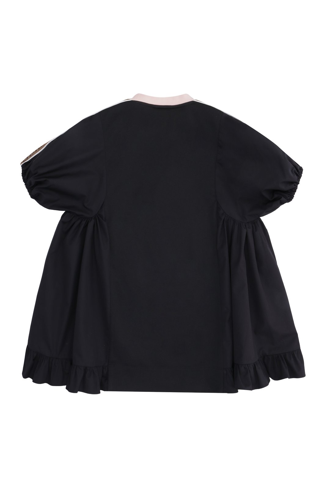 Fendi Kids Logo Printed Ruffled Hem Dress