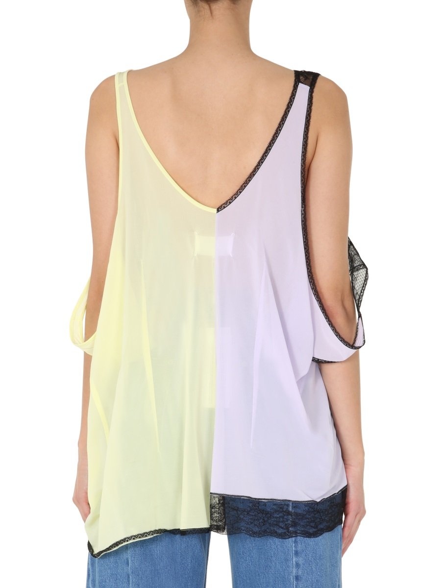 Maison Margiela Contrasting Panelled Draped Blouse