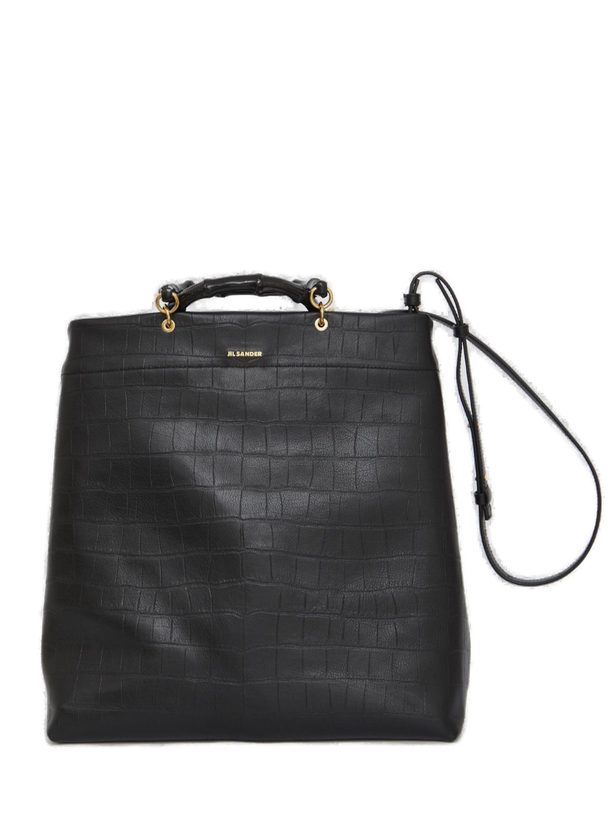 Jil Sander Embossed Bamboo Tote Bag