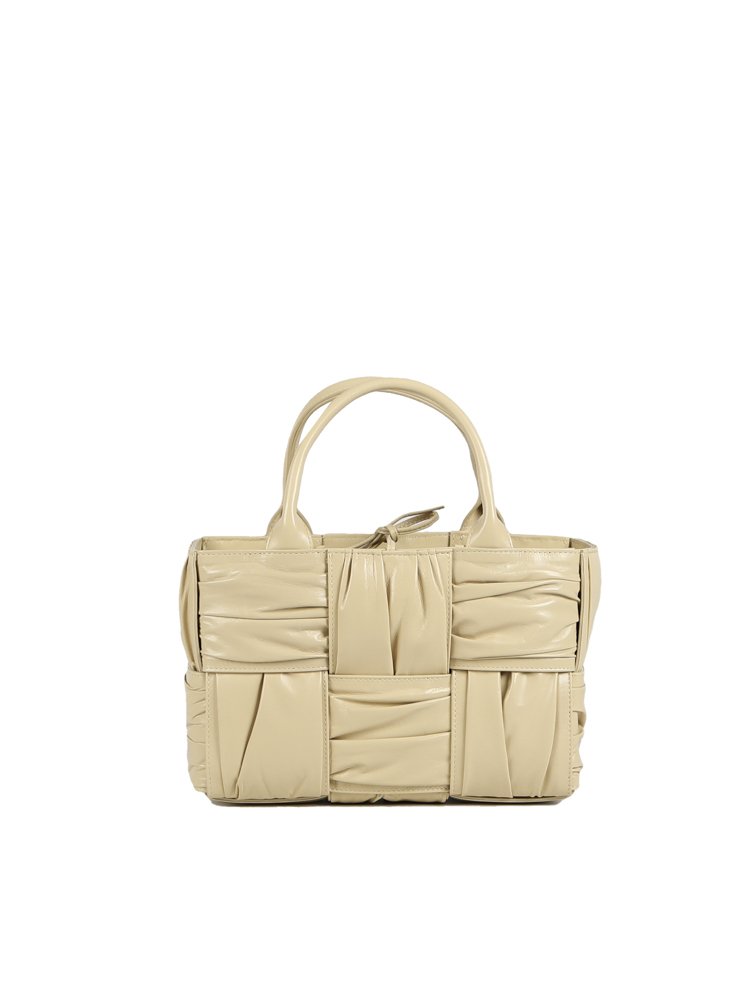 Bottega Veneta Woven Pleated Top Handle Tote Bag