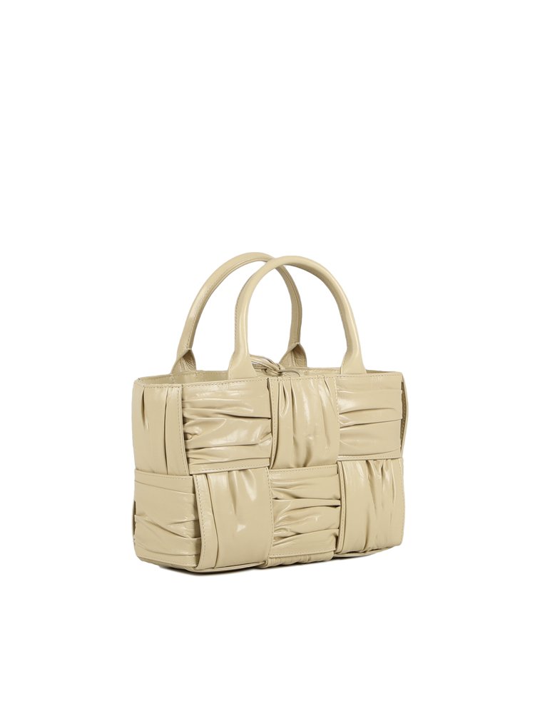Bottega Veneta Woven Pleated Top Handle Tote Bag
