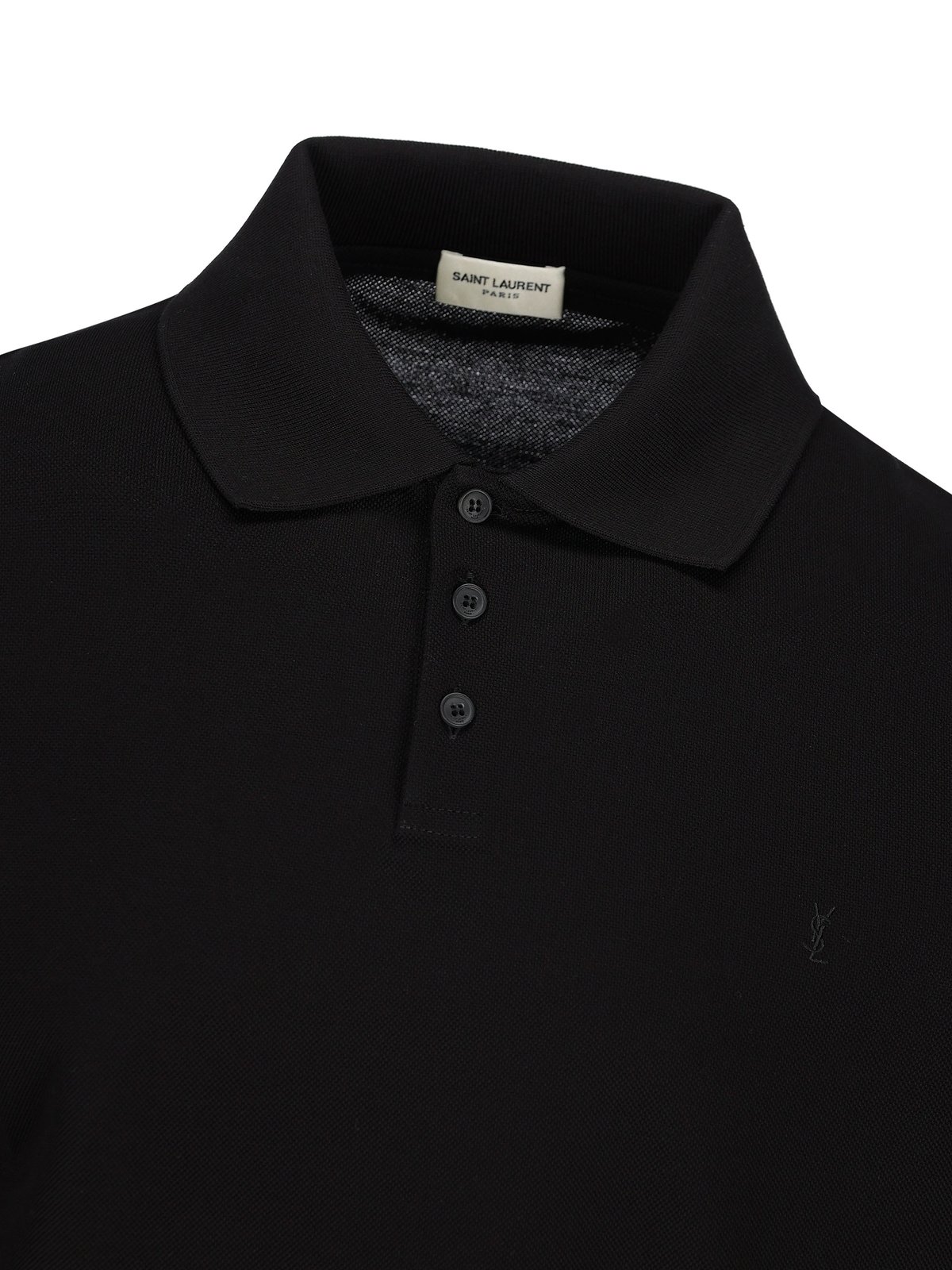 Saint Laurent Cassandre Logo Embroidered Polo Shirt