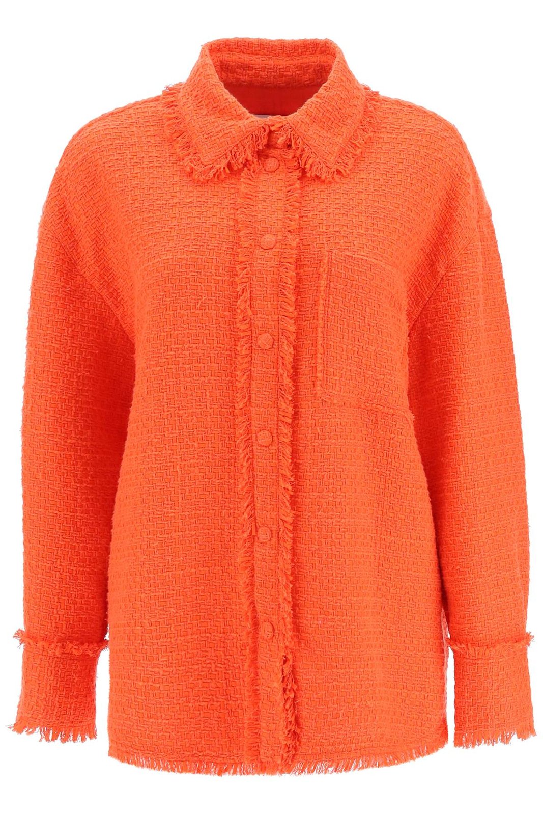 MSGM Button-Up Tweed Knit Overshirt