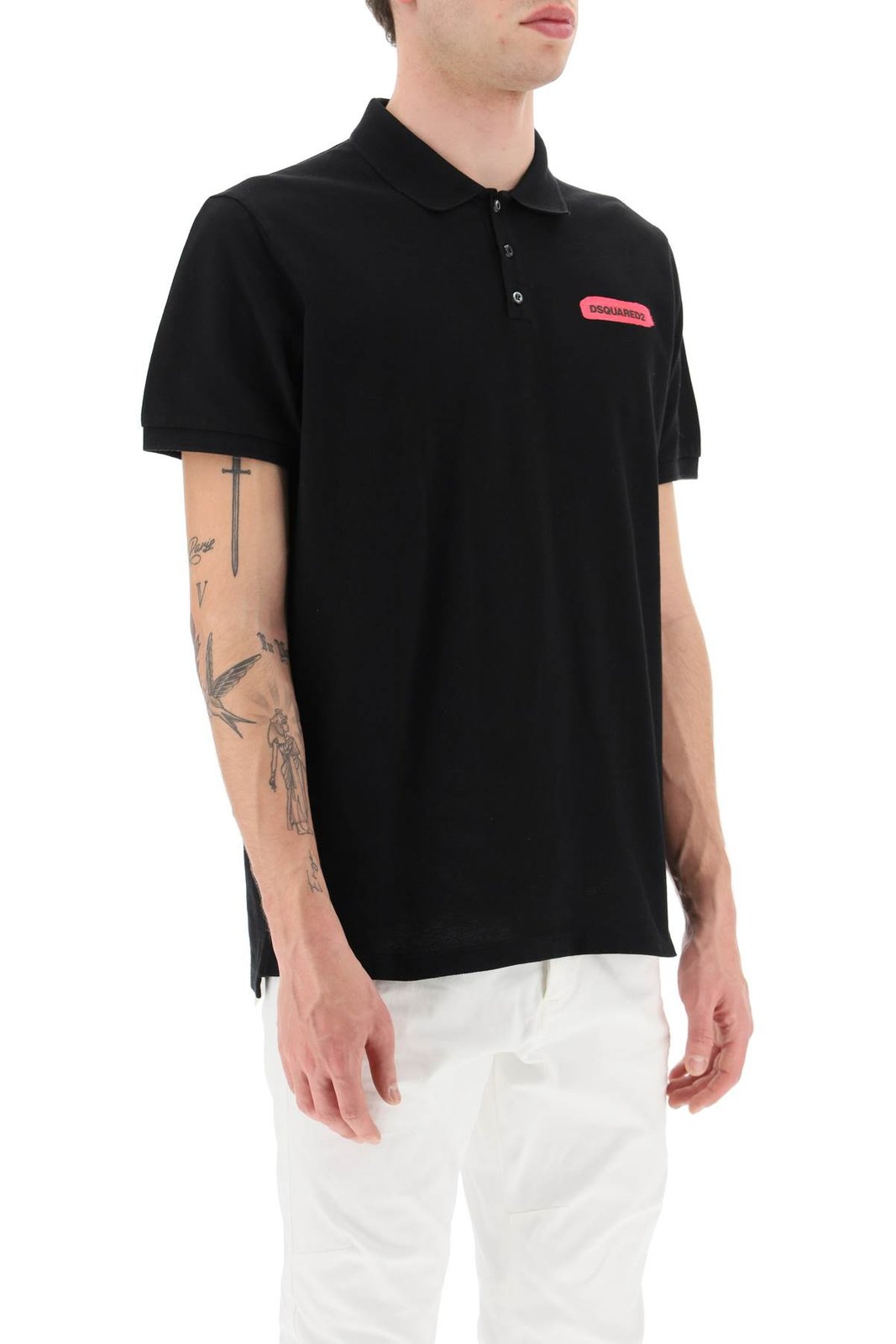Dsquared2 Logo Printed Straight Hem Polo Shirt