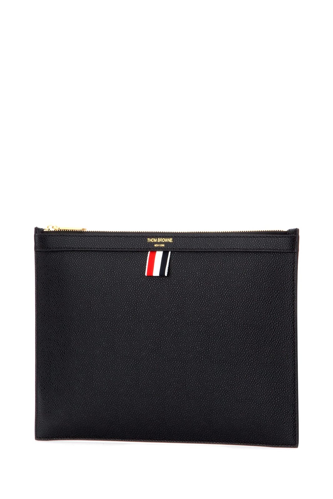 Thom Browne Logo Printed Zipped Clutch Bag