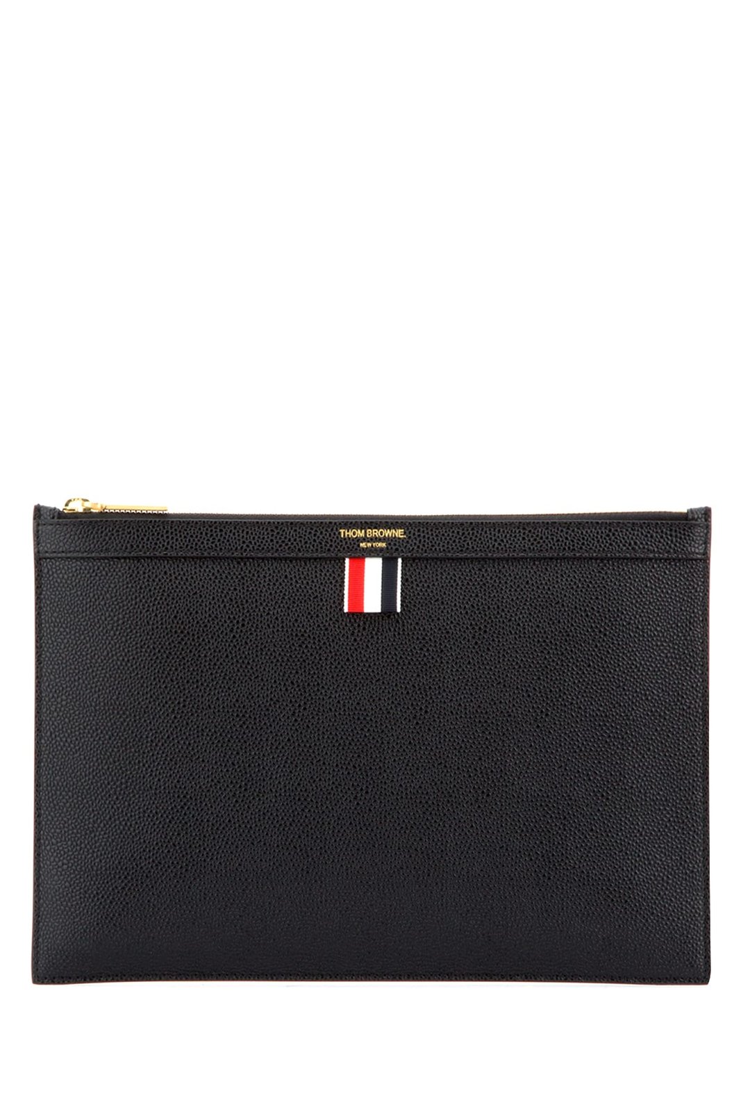 Thom Browne Logo Printed Zipped Clutch Bag