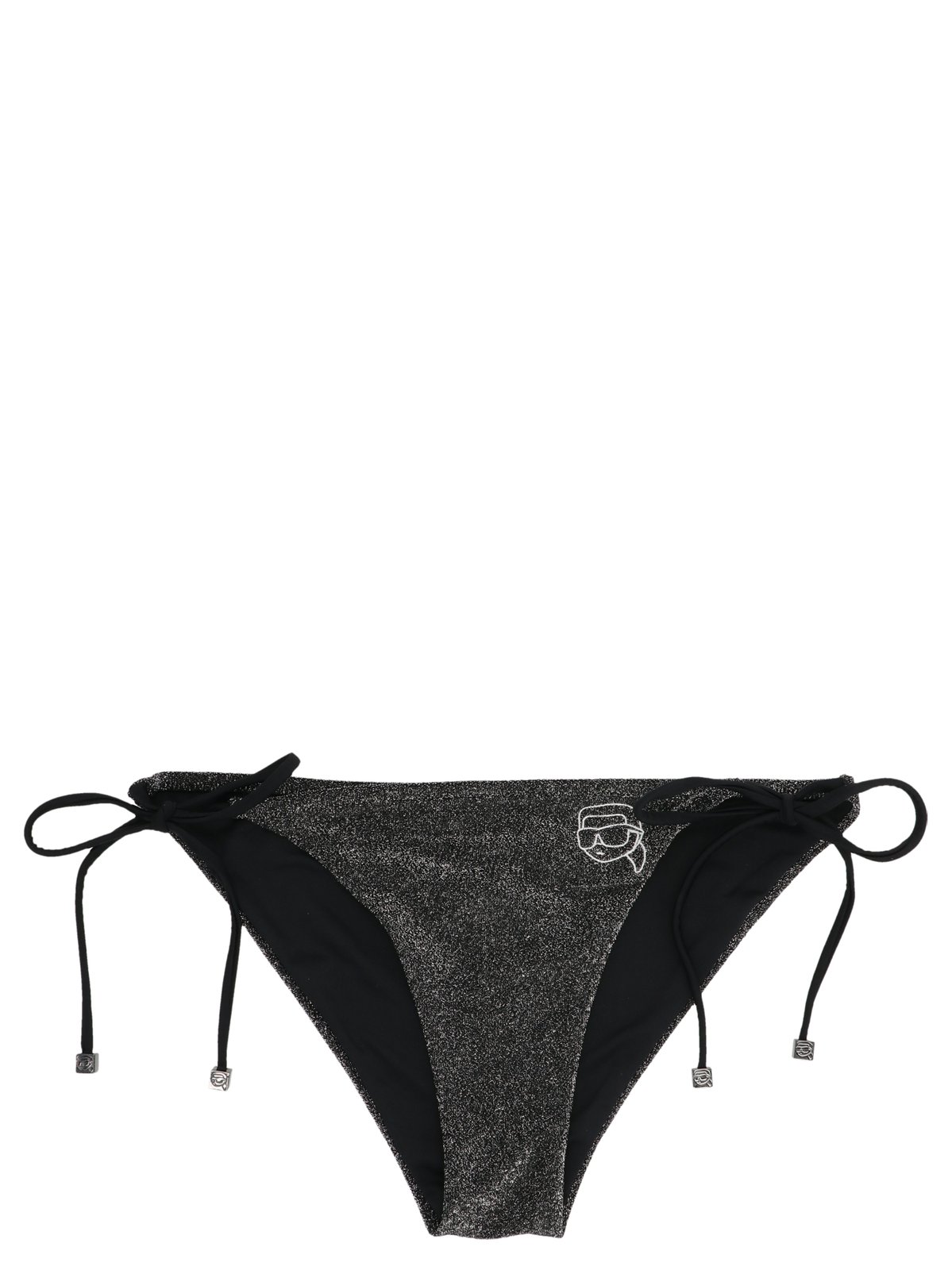 Karl Lagerfeld Ikonik Logo Embroidered Tied Bikini Bottoms