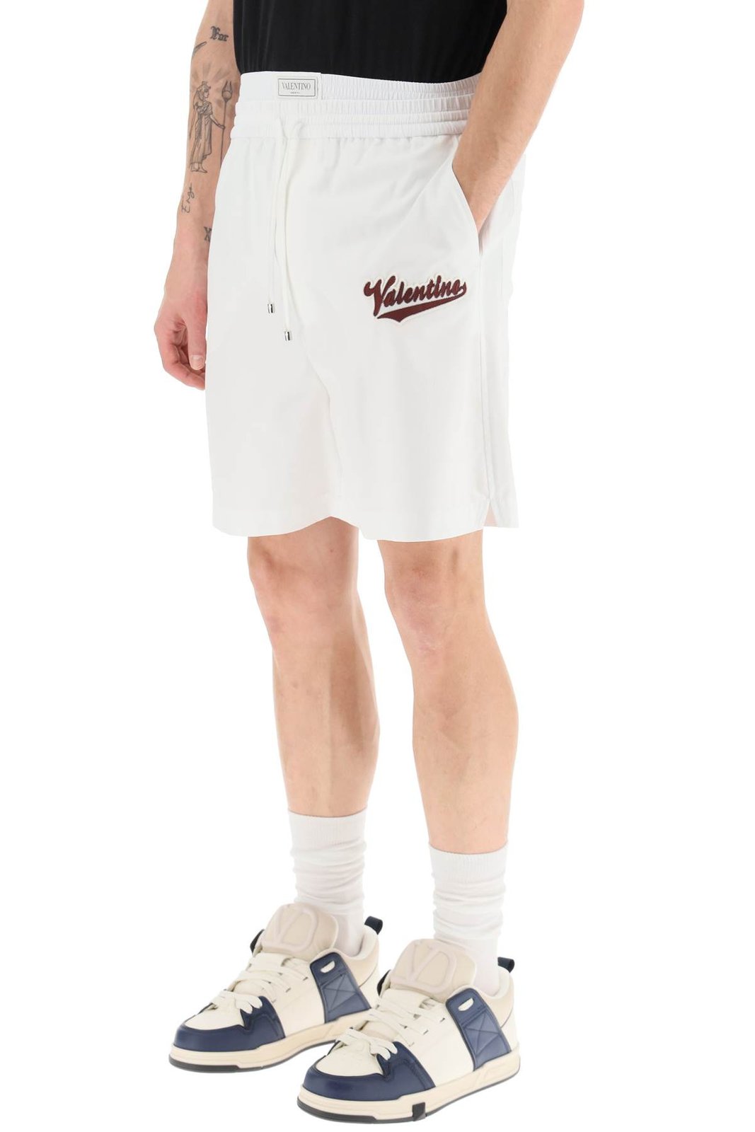 Valentino Logo Patch Drawstring Shorts