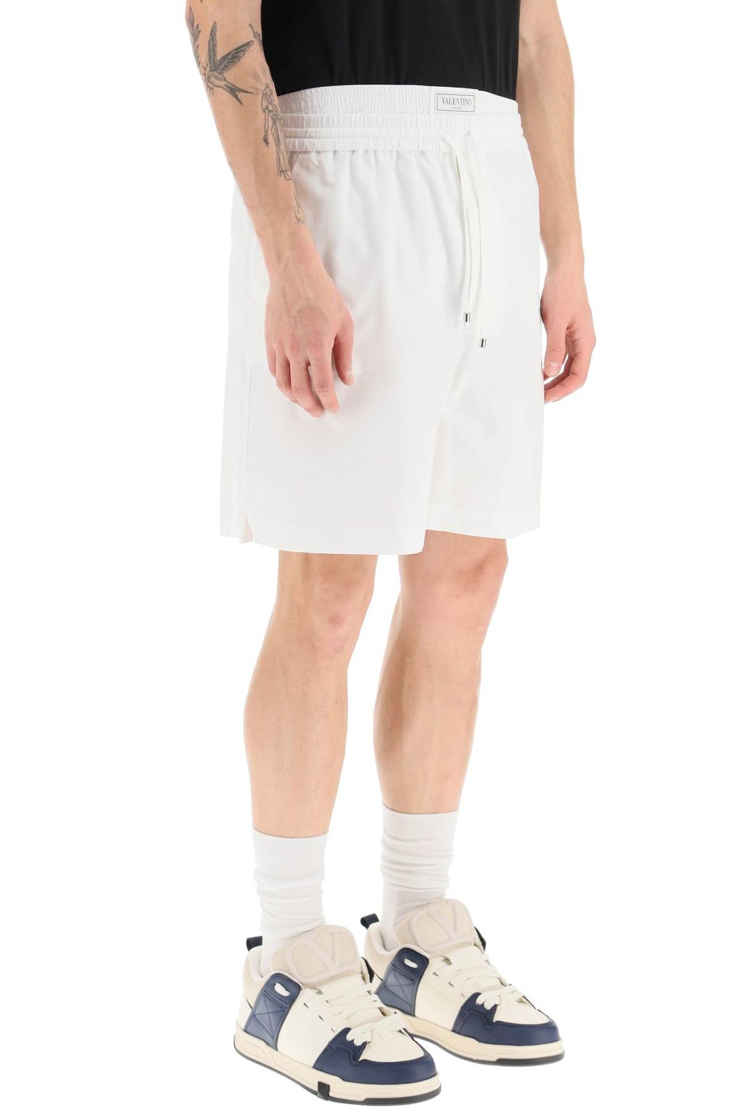Valentino Logo Patch Drawstring Shorts