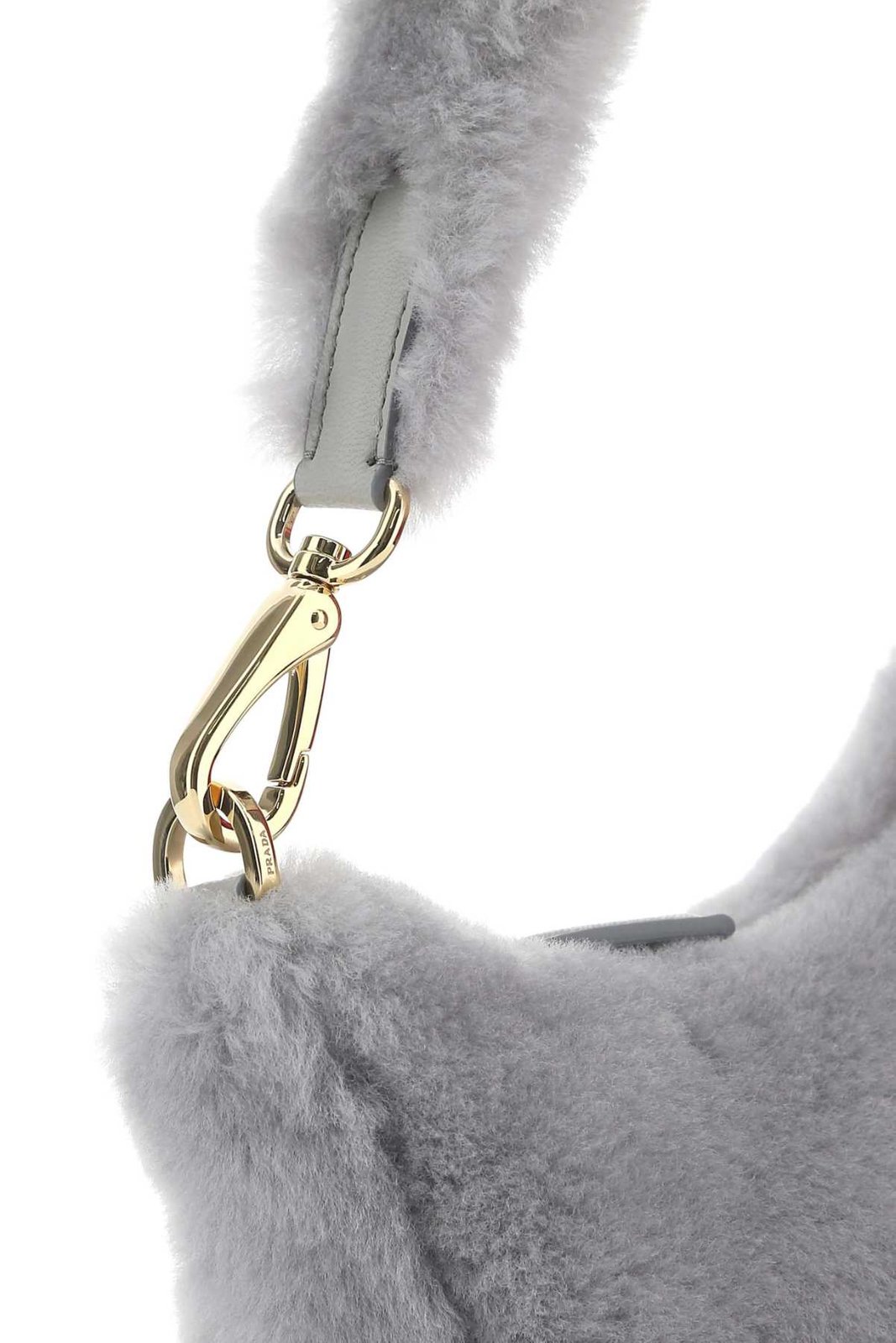 Prada Logo Plaque ZIpped Shoulder Bag