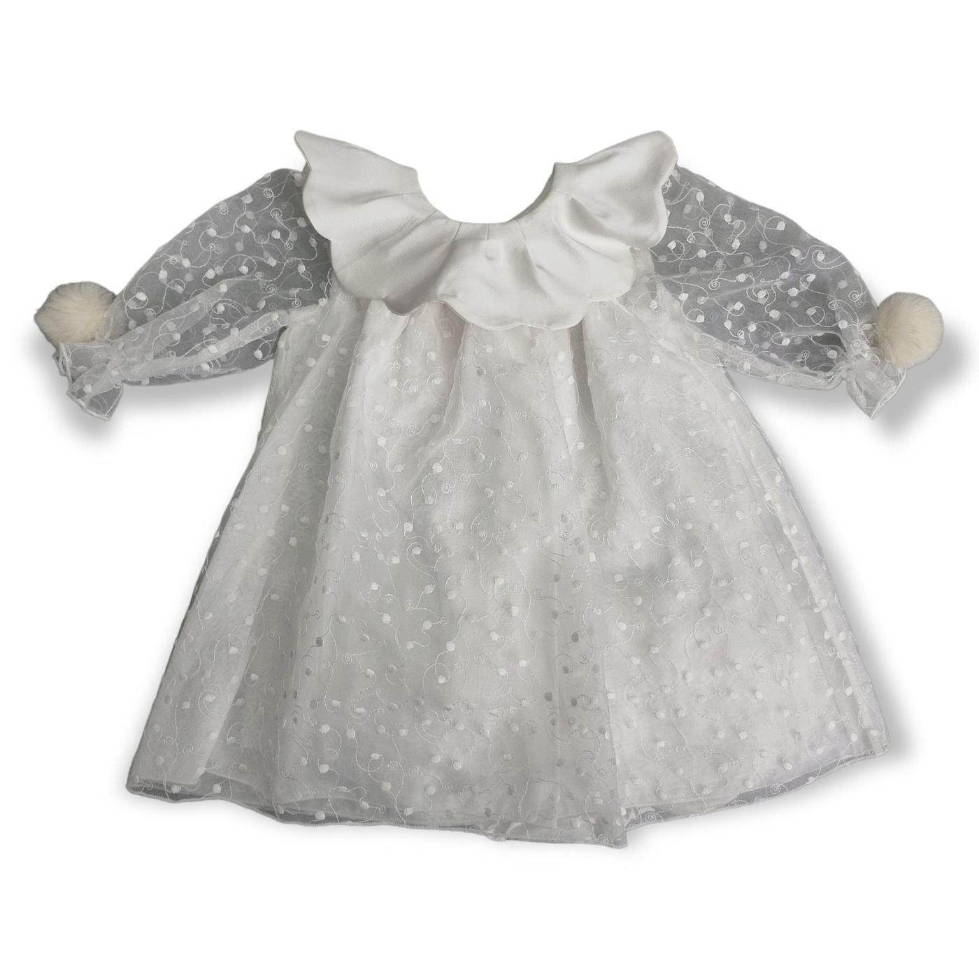 La Stupenderia Ruffled Detailed Long-Sleeved Dress