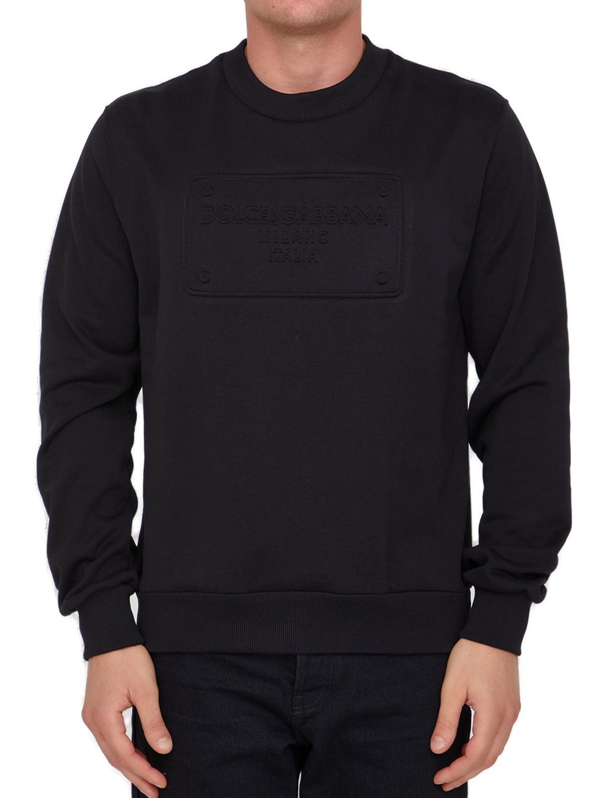 Dolce & Gabbana DG Logo Embossed Technical Jersey Sweatshirt