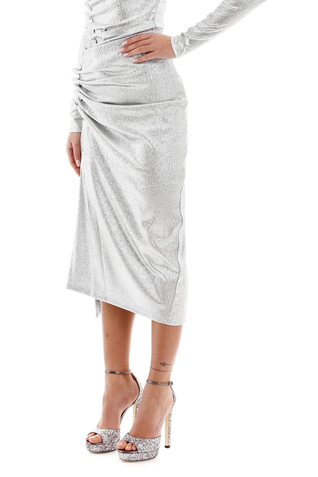 Paco Rabanne Drapped Button Skirt