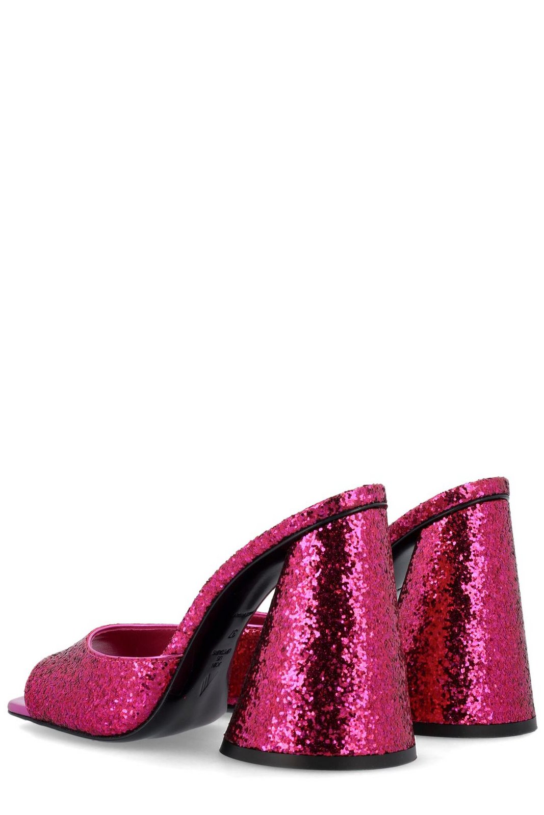 The Attico Metallic Open-Toe Slip-On Mules
