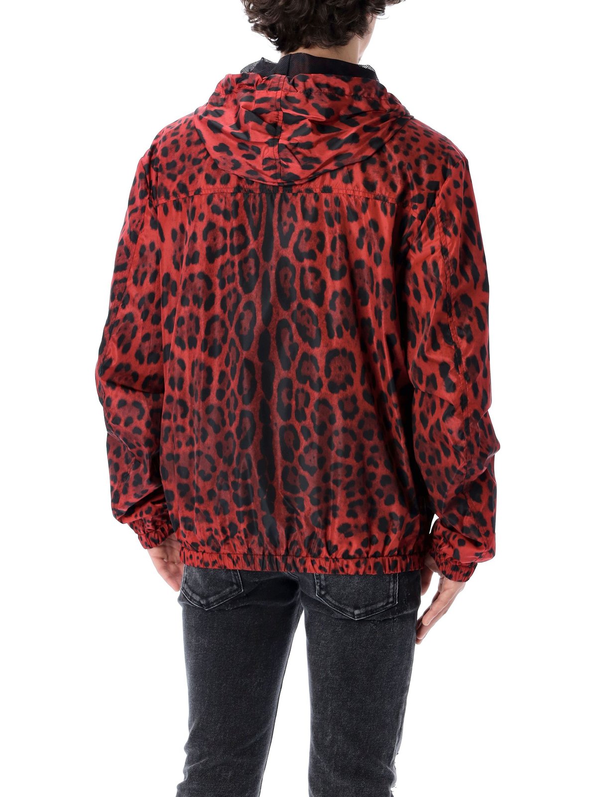 Dolce & Gabbana Leopard Printed Hooded Jacket