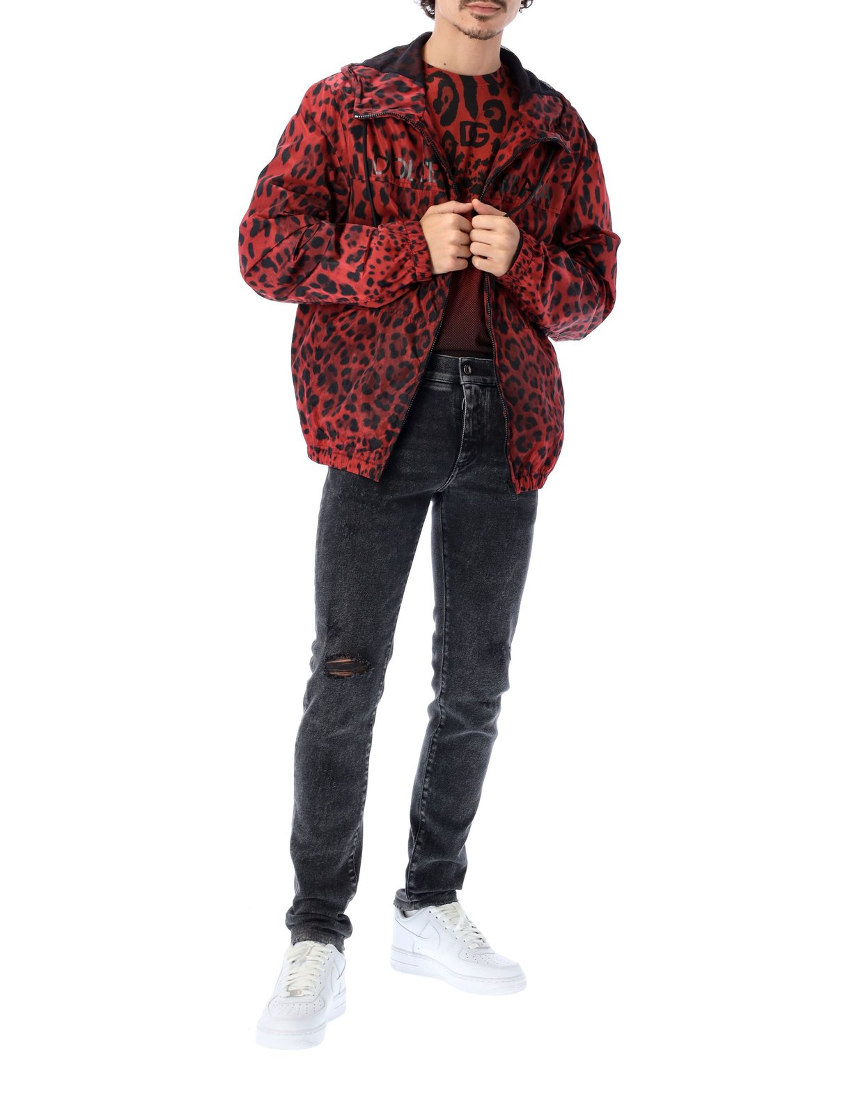 Dolce & Gabbana Leopard Printed Hooded Jacket