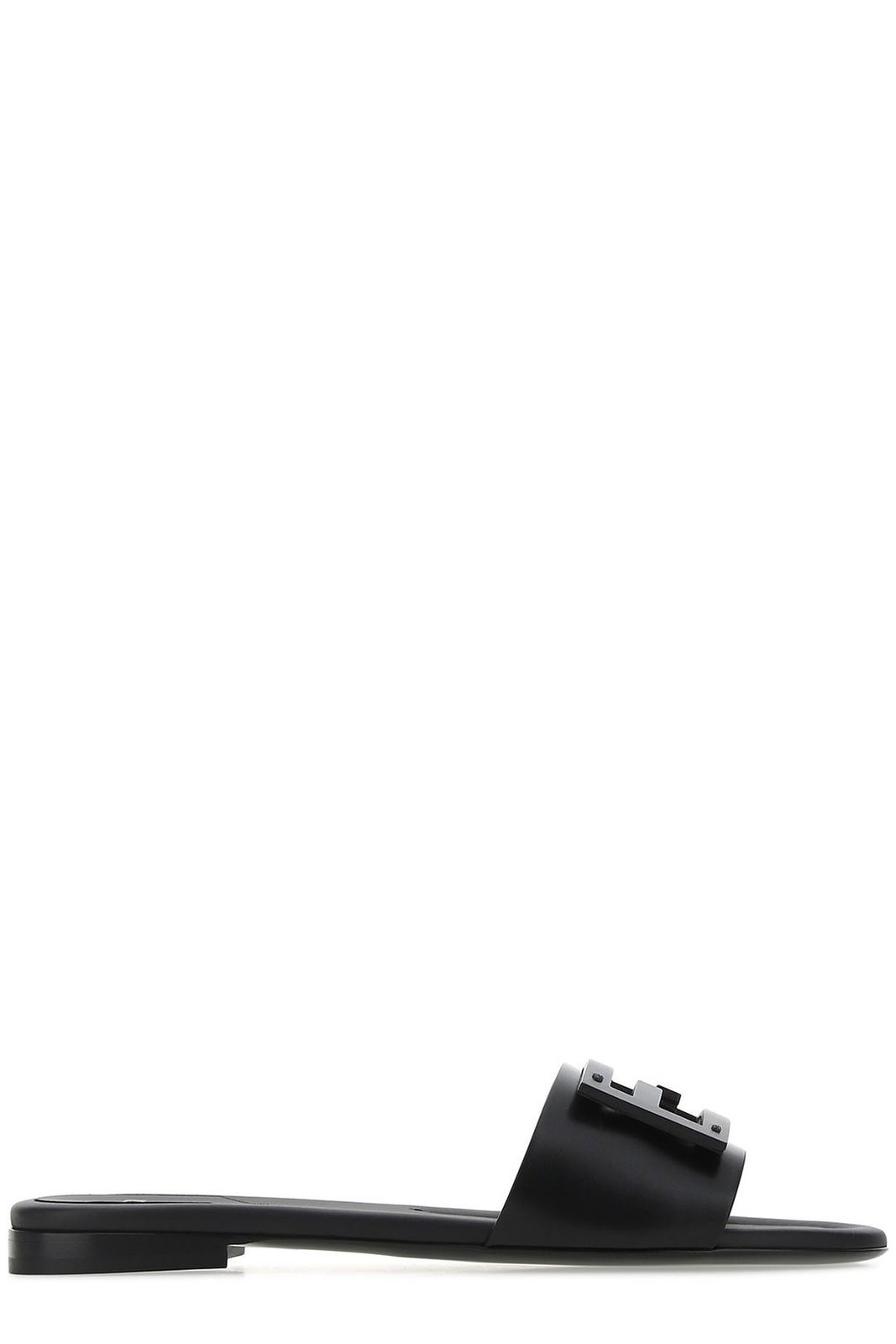 Fendi FF Logo Plaque Open-Toe Sandals