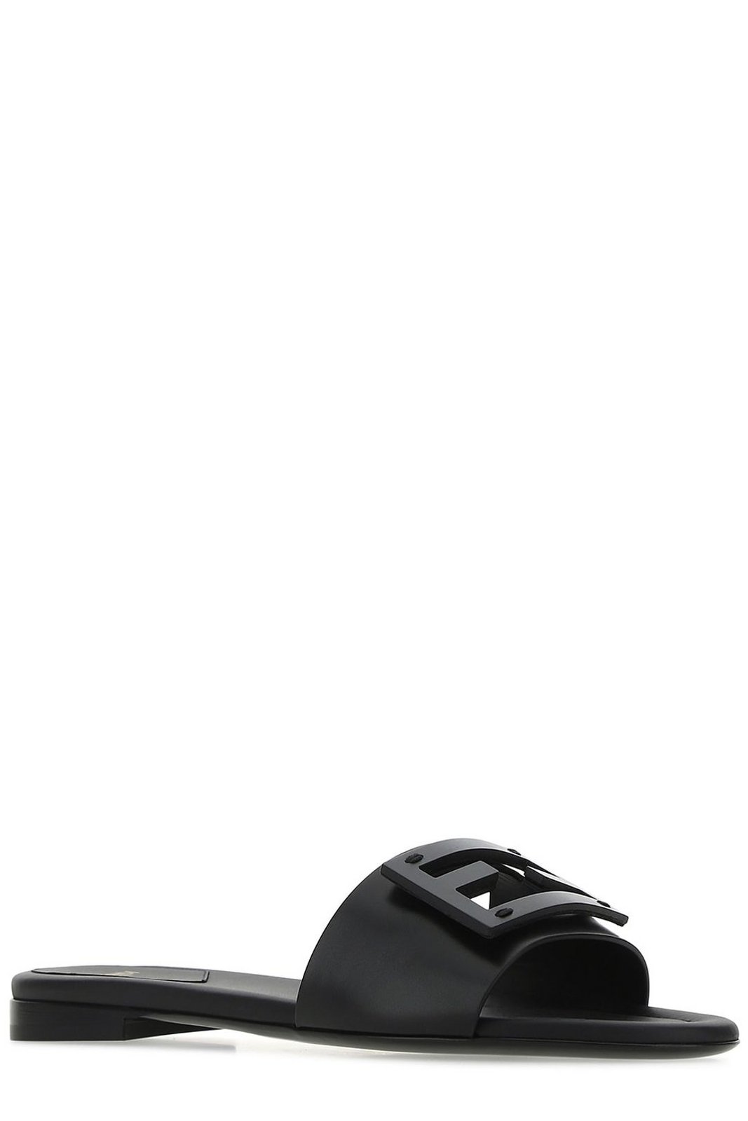 Fendi FF Logo Plaque Open-Toe Sandals