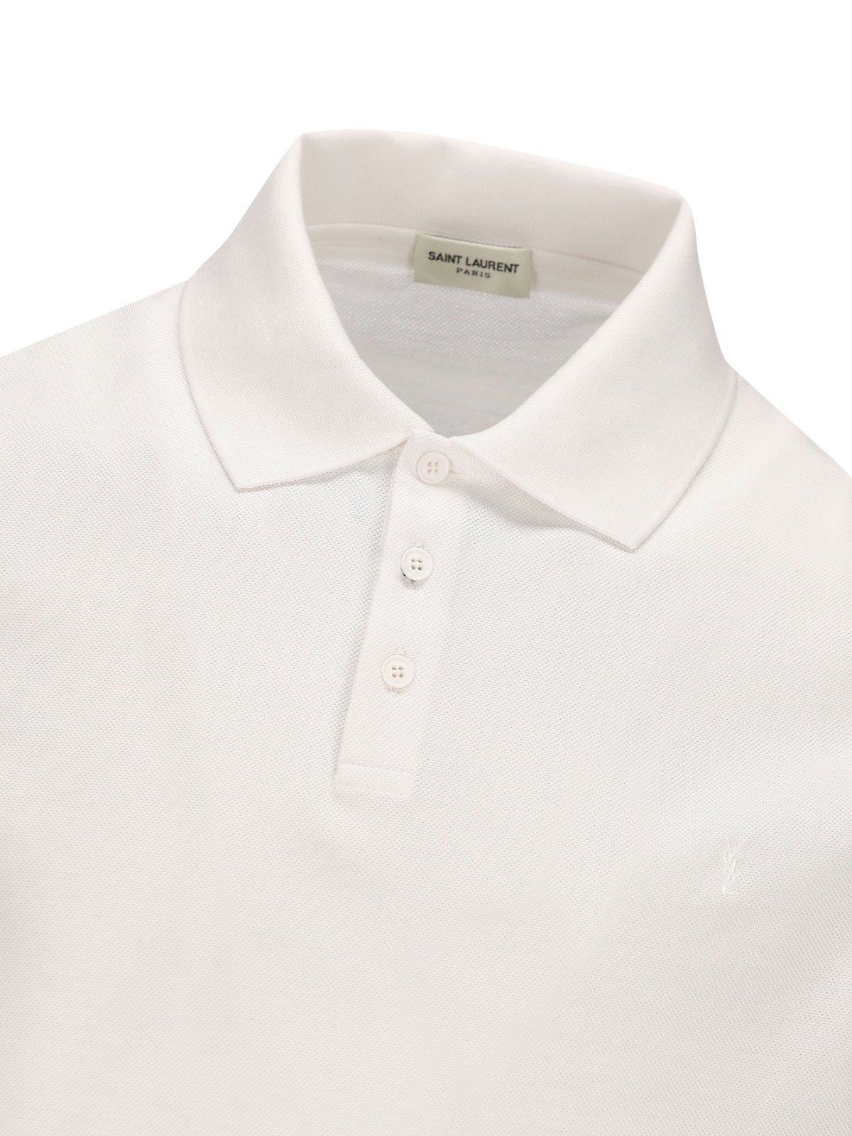 Saint Laurent Cassandre Logo Embroidered Polo Shirt