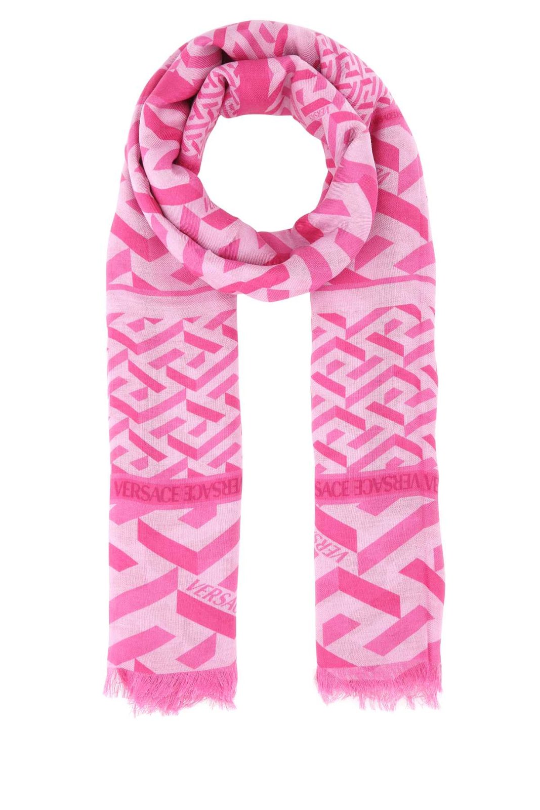 Versace Printed Raw-Cut Edge Scarf