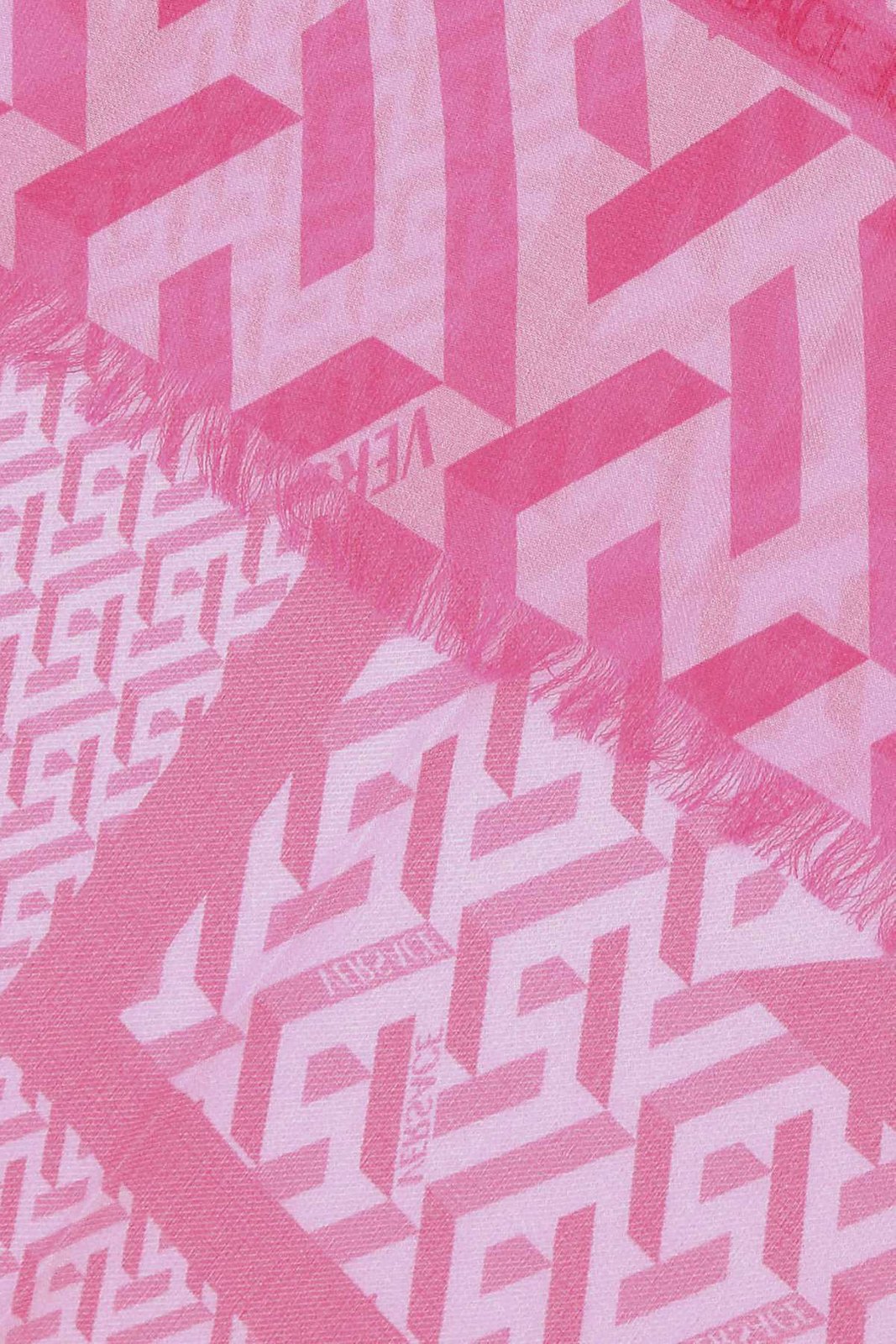 Versace Printed Raw-Cut Edge Scarf