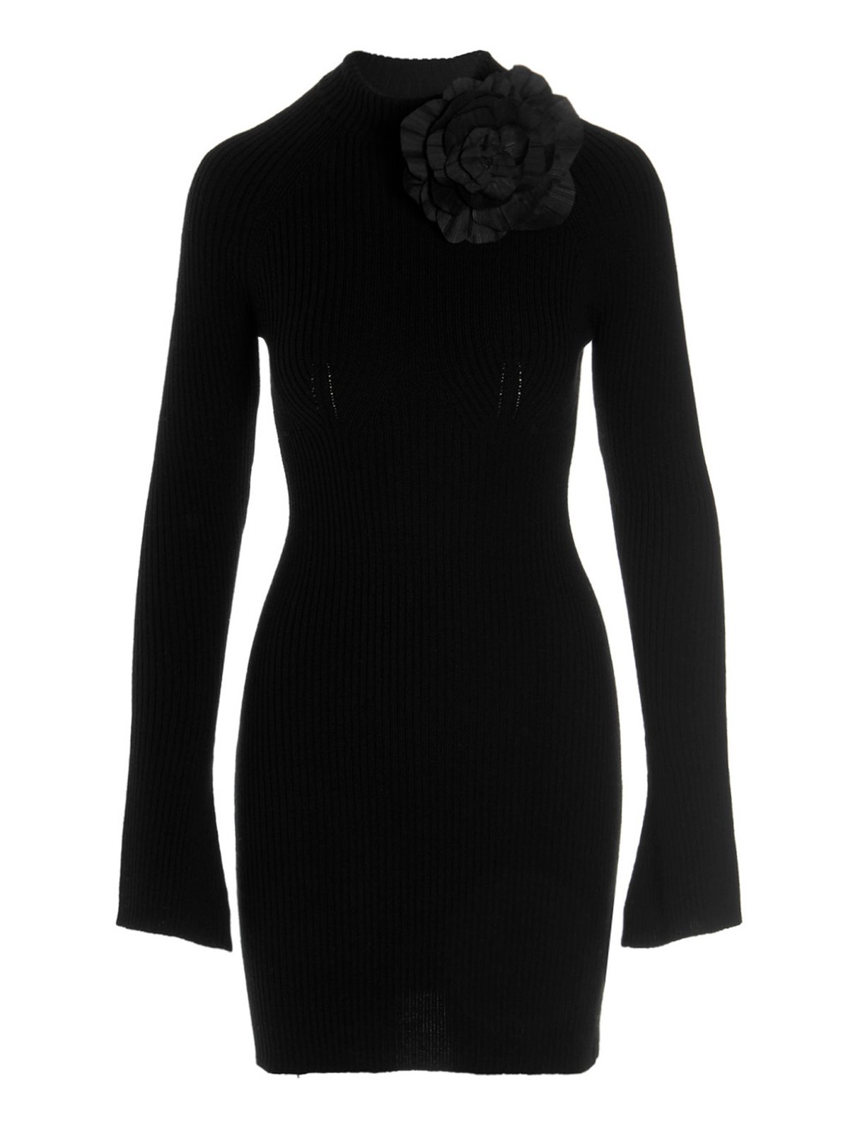 Blumarine Rose Detailed Long Sleeve Dress