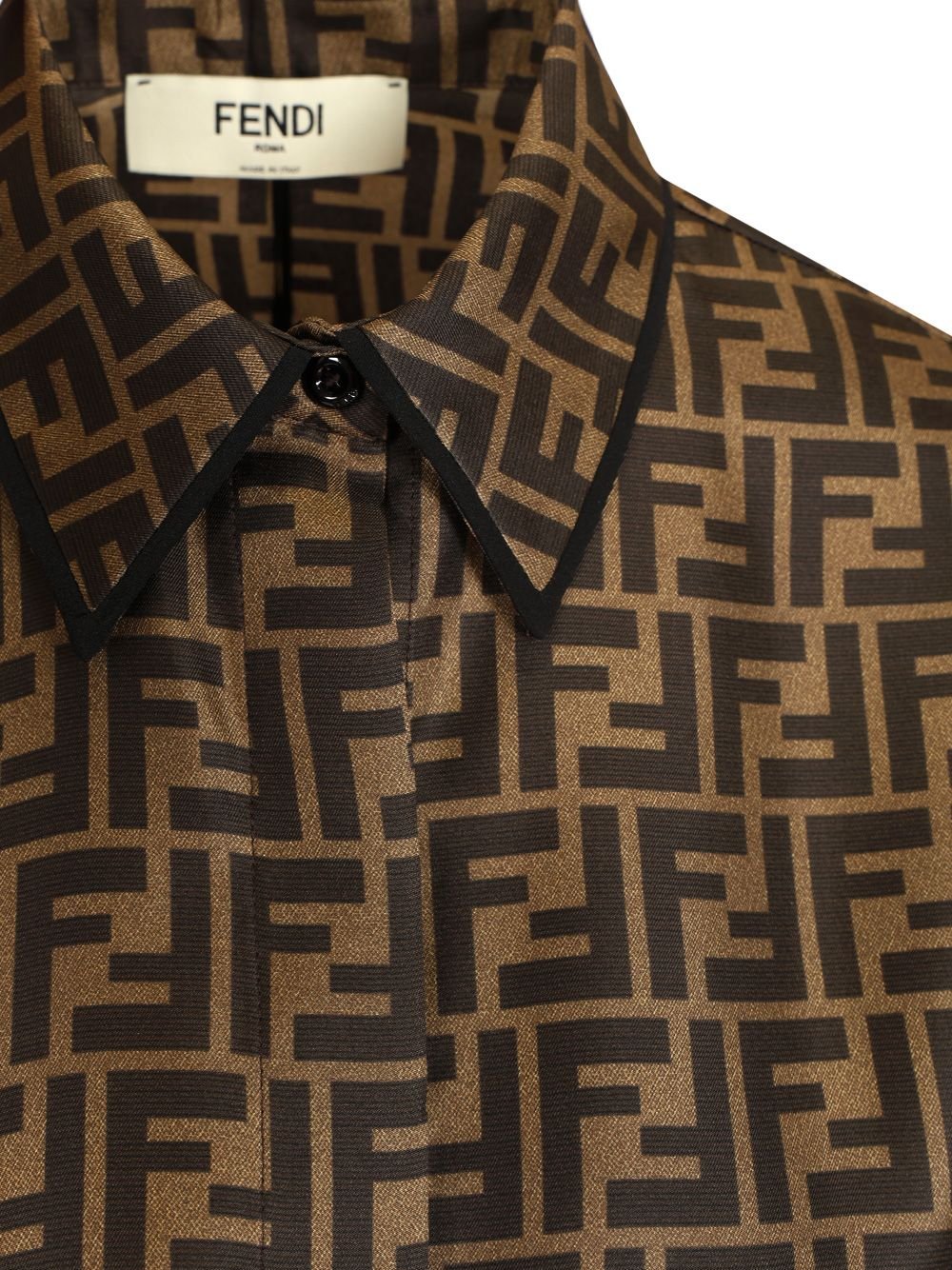 Fendi FF Motif Belted Shirt Dress