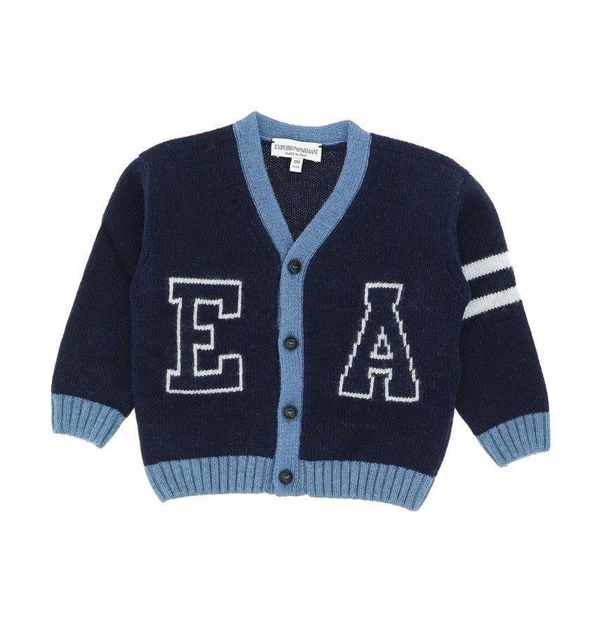 Emporio Armani kindervest met V-hals en lange mouwen