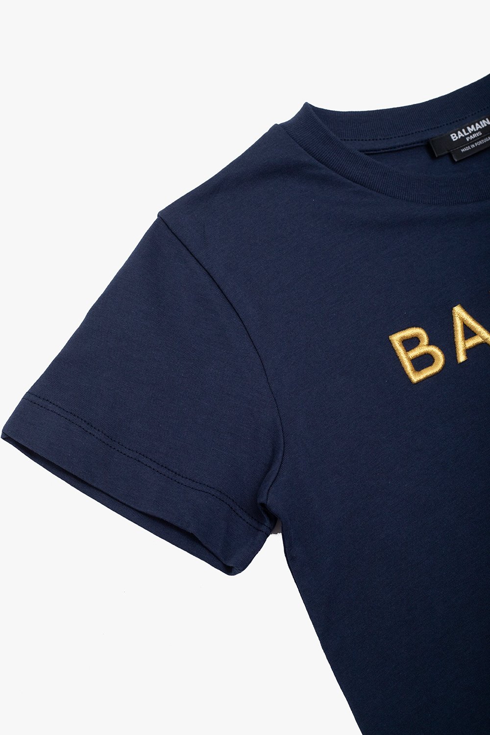 Balmain T-shirt met ronde hals en geborduurd logo voor kinderen