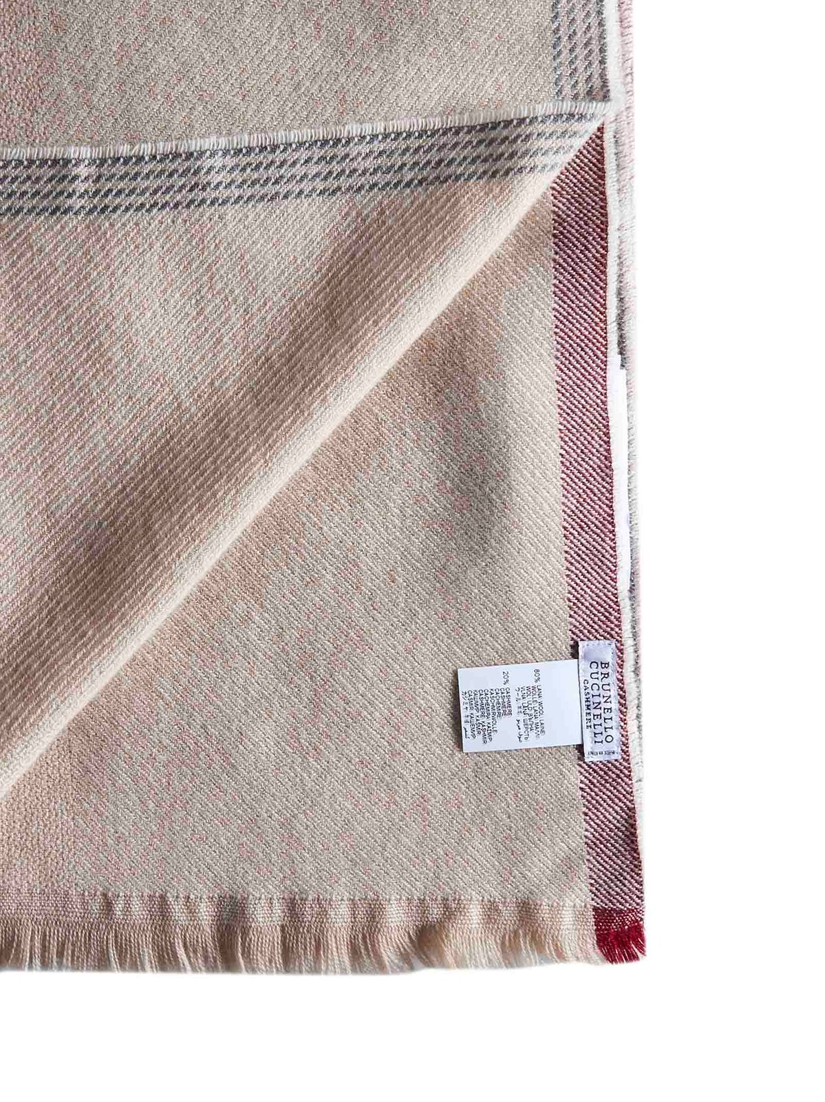 Brunello Cucinelli Contrast-Trim Frayed Scarf