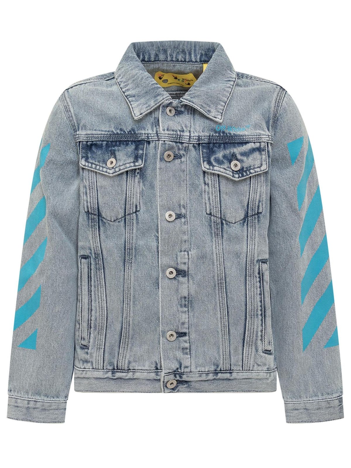 Off-White Kids Diag-Stripe Printed Denim Jacket
