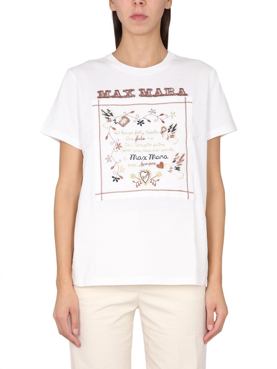 Max Mara Logo Embroidered Crewneck T-Shirt