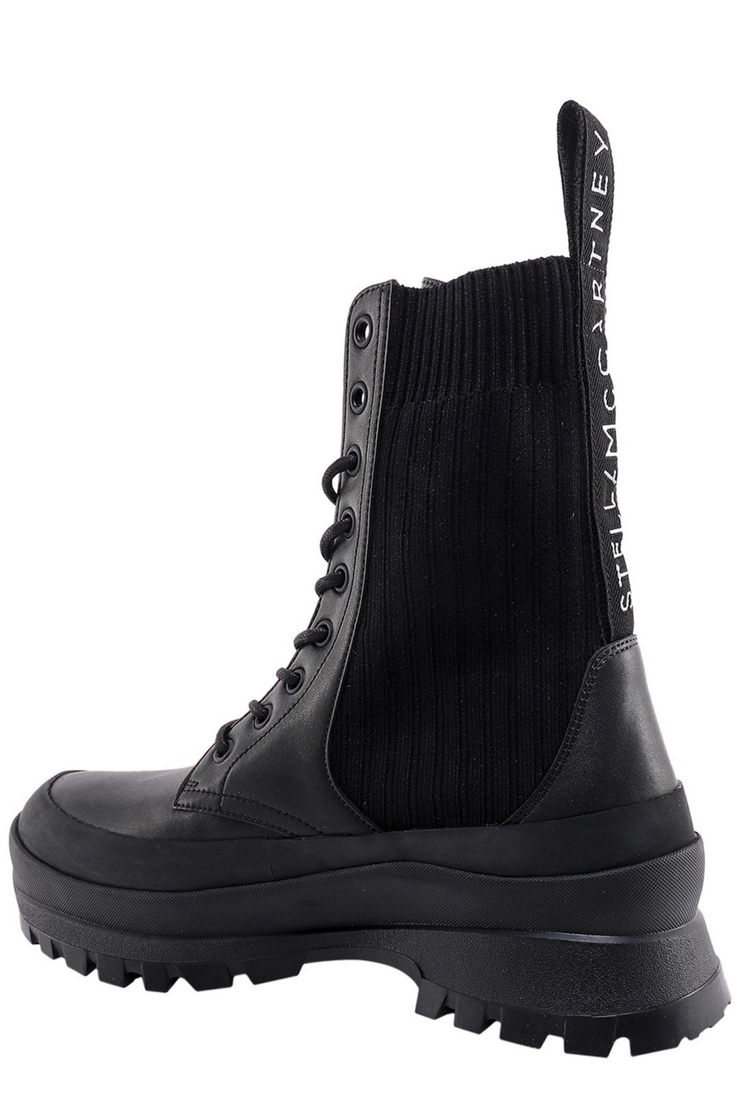 Stella McCartney Chelsea Knit Lace-Up Trace Boots