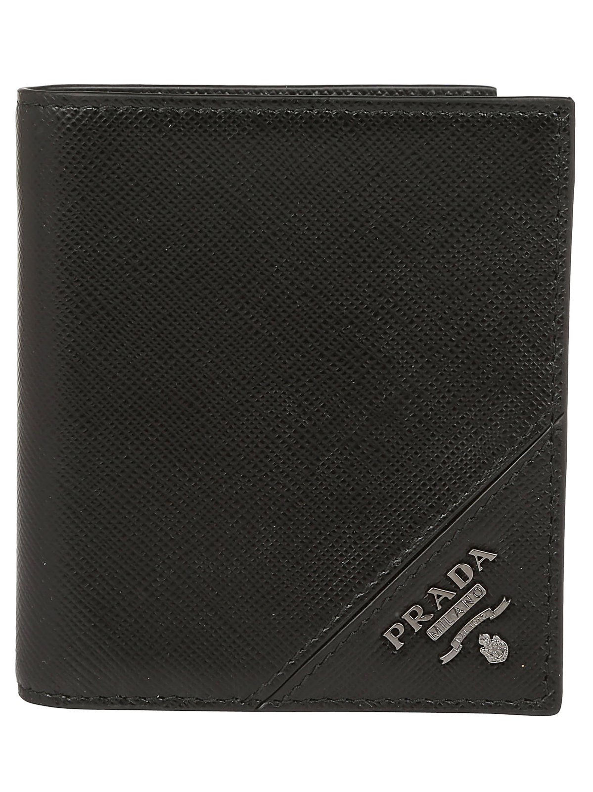 Prada Logo Plaque Bi-Fold Wallet
