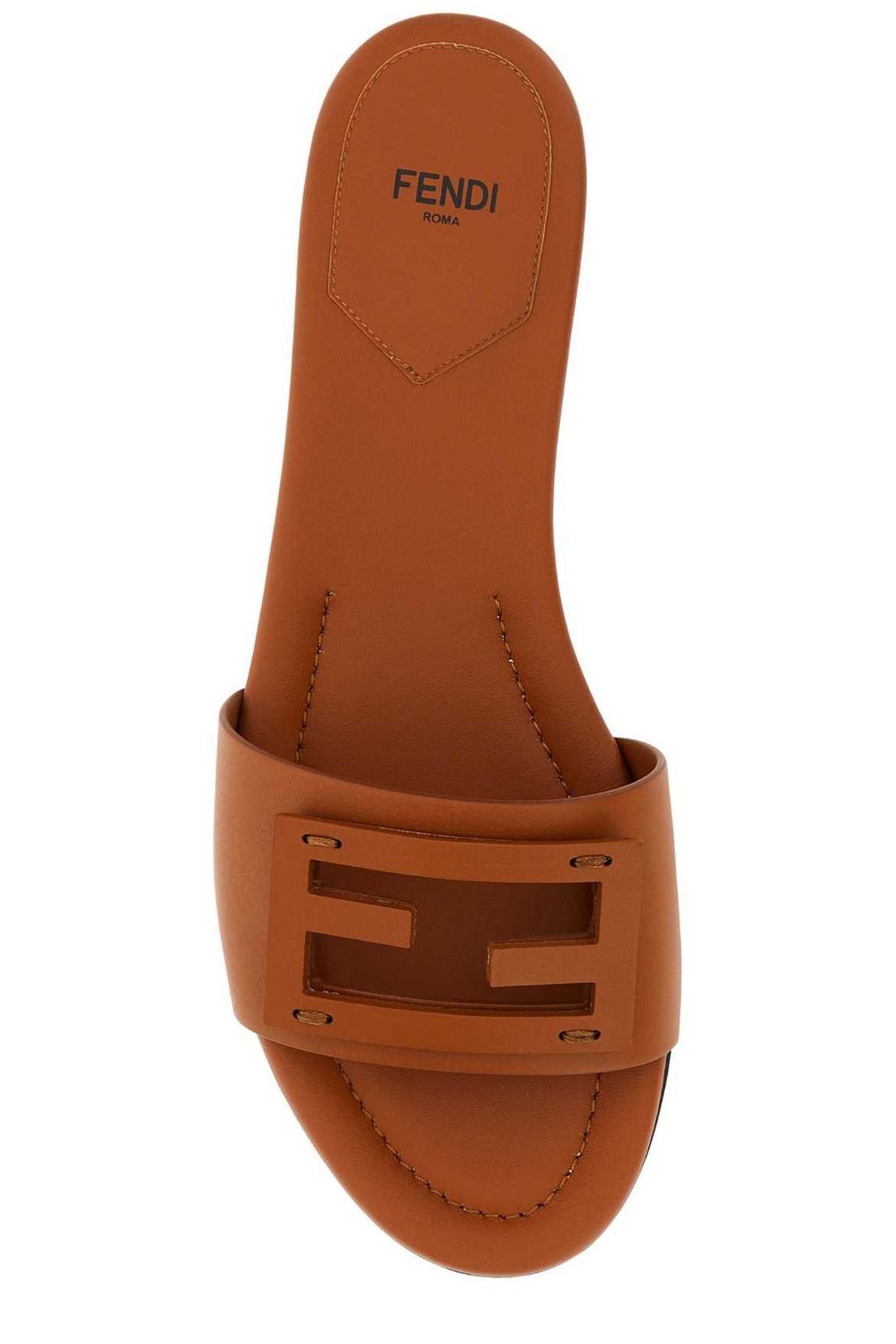 Fendi FF Logo Plaque Open Toe Sandals