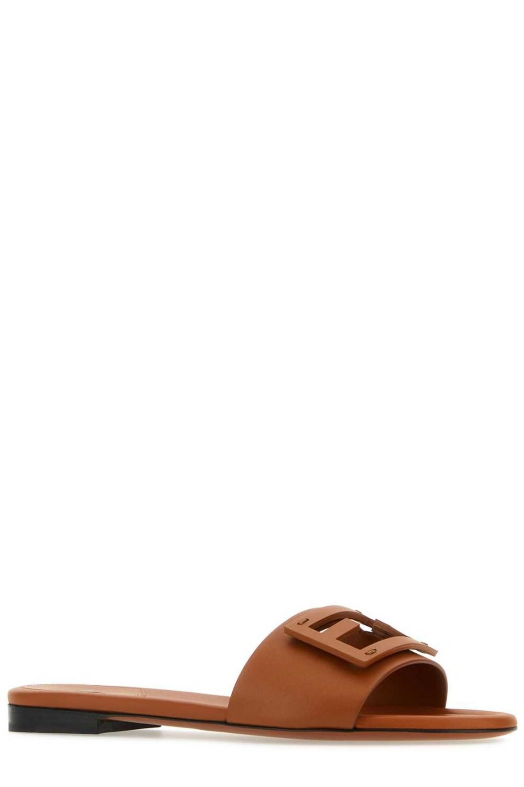 Fendi FF Logo Plaque Open Toe Sandals