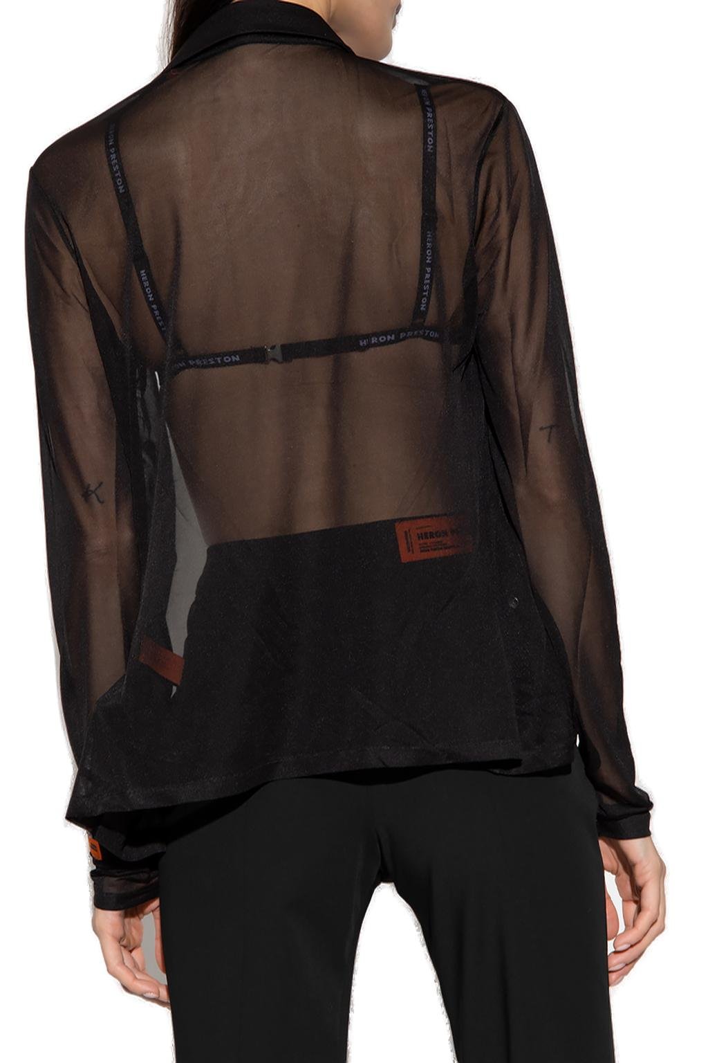 Heron Preston Logo Patch Semi-Sheer Shirt