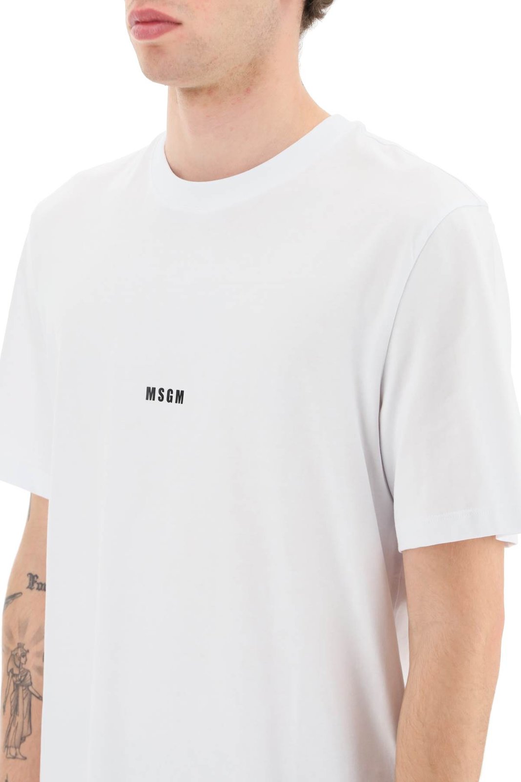MSGM Logo Printed Crewneck T-Shirt