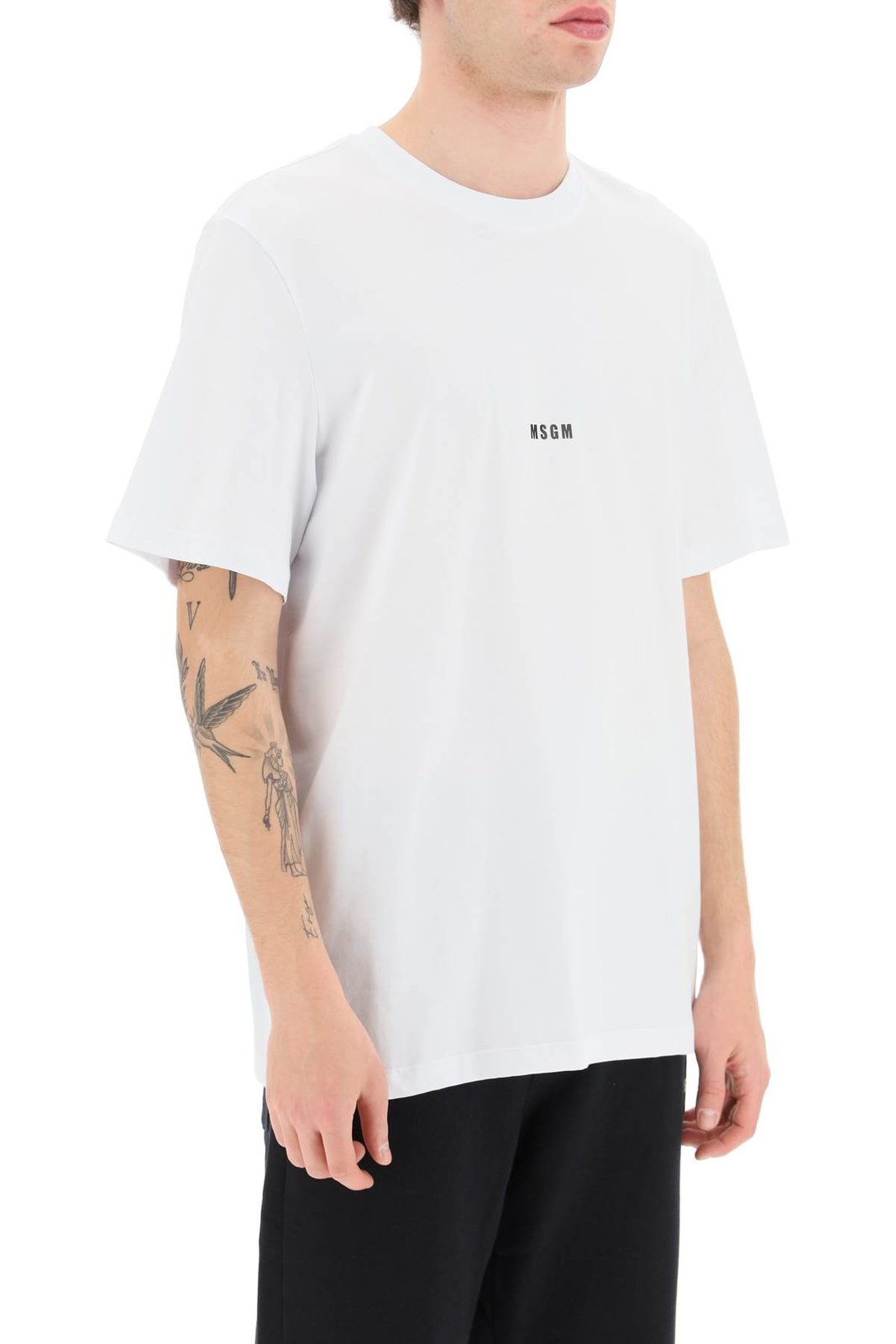 MSGM Logo Printed Crewneck T-Shirt 3 MSGM Logo Printed Crewneck T-Shirt