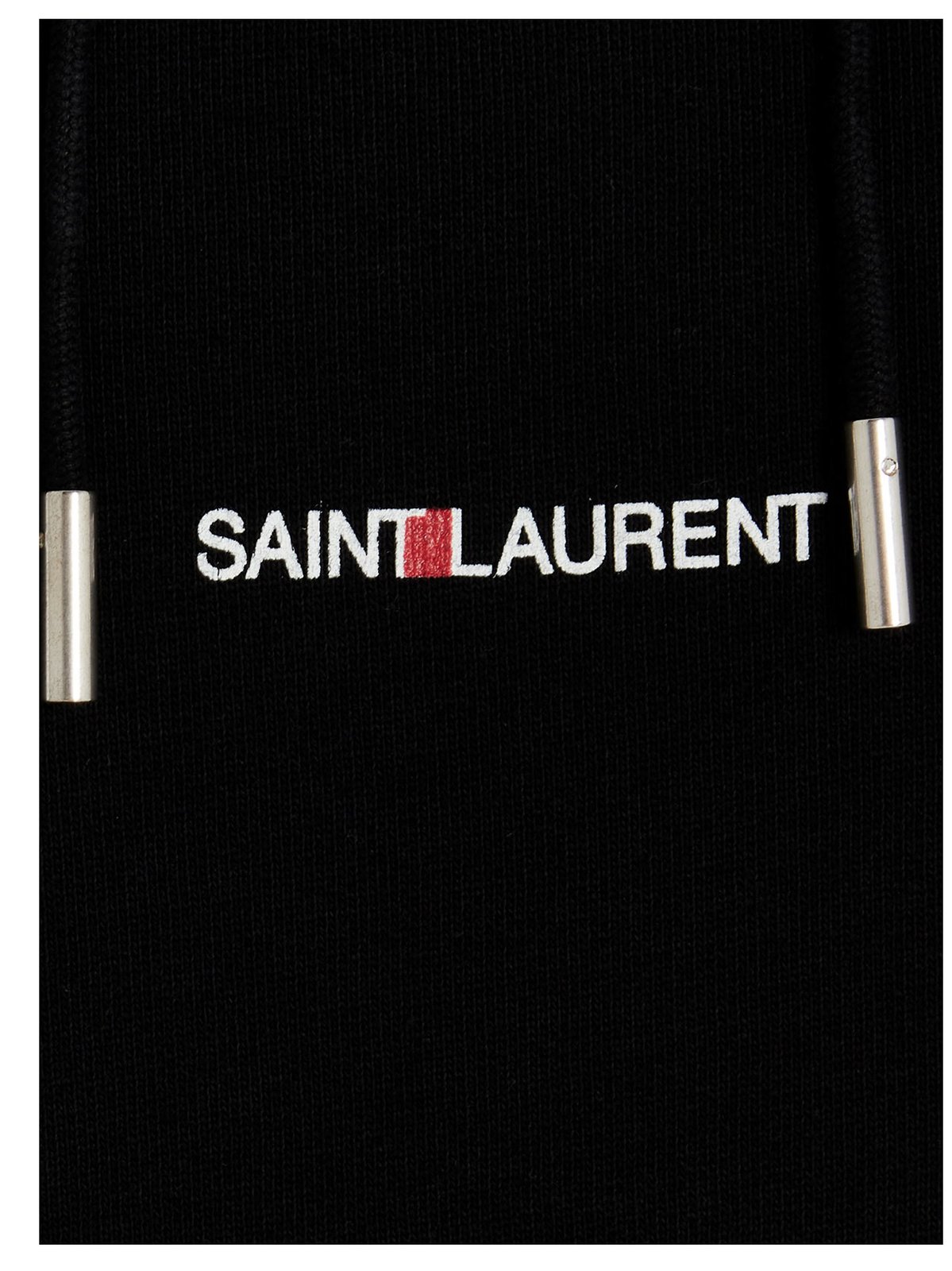 Saint Laurent Logo Printed Drawstring Hoodie